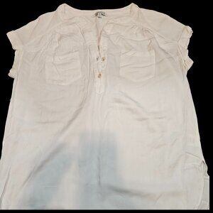 Rose & Olive White Short Sleeve Blouse Women’s Size Medium